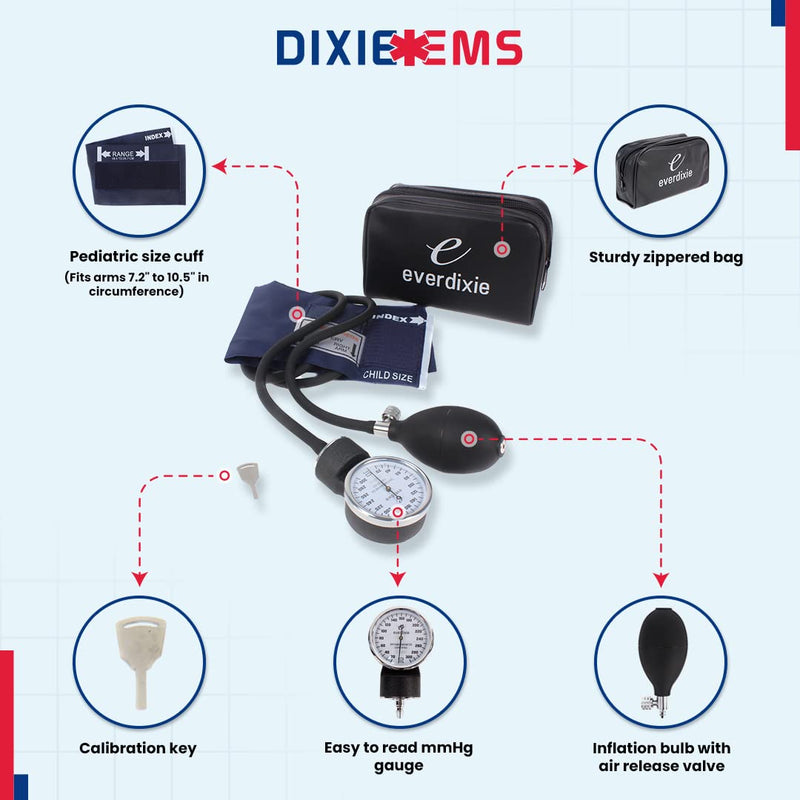 [Australia - AusPower] - Dixie EMS Aneroid Sphygmomanometer Blood Pressure Cuff – Pediatric Size 