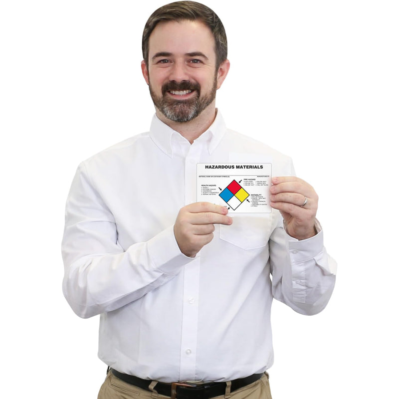 SmartSign (100/Pack) Hazardous Material NFPA Labels, 4 x 6 inch, Write-On 4 mil Thick White Polyvinyl Chloride (PVC), Laminated Stickers with Permanent Acrylic Adhesive, Tear-Resistant, Made in USA