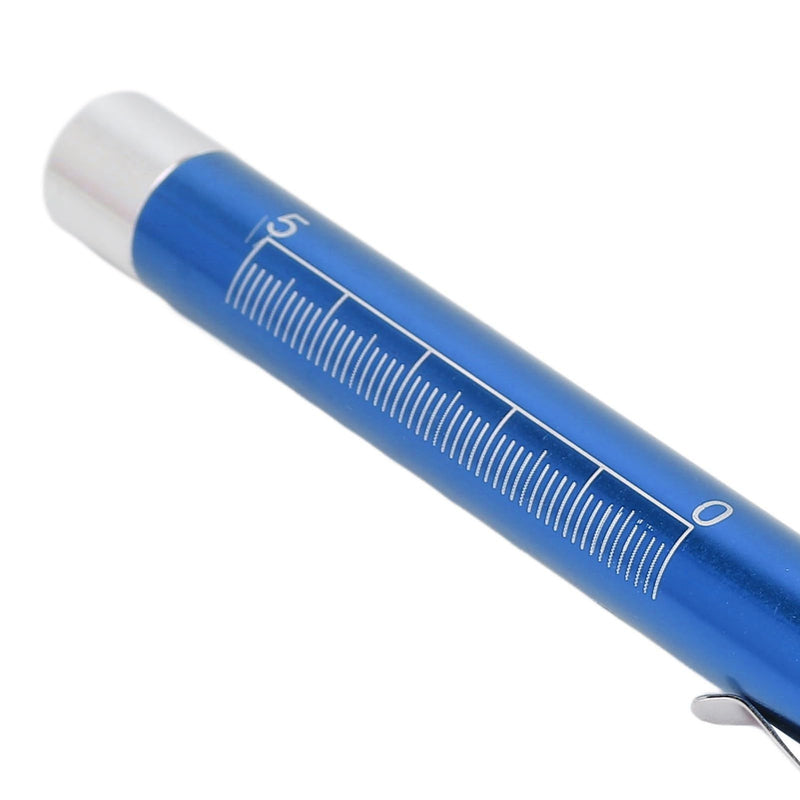 [Australia - AusPower] - Pen Lights for Nurses, Aluminum Alloy LED Penlight with Pupil Gauge – Concave Design for Precise Yellow Lighting, Medicals Pen Light(Blue) 