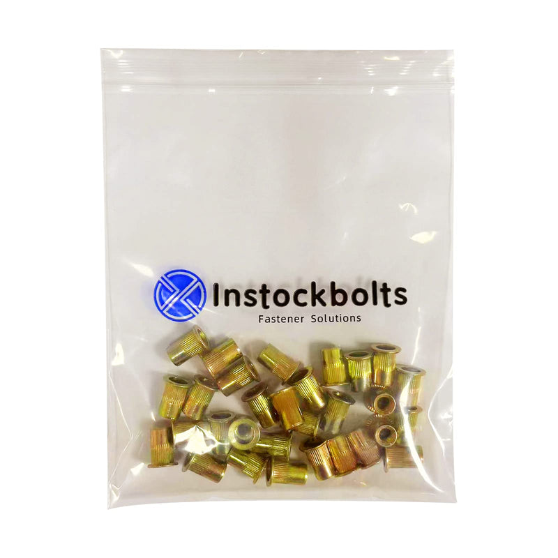 [Australia - AusPower] - #10-32 Rivet Nuts Zinc Plated Carbon Steel Threaded Insert Nut Nutsert Rivnuts, 100Pcs #10-32 Yellow 