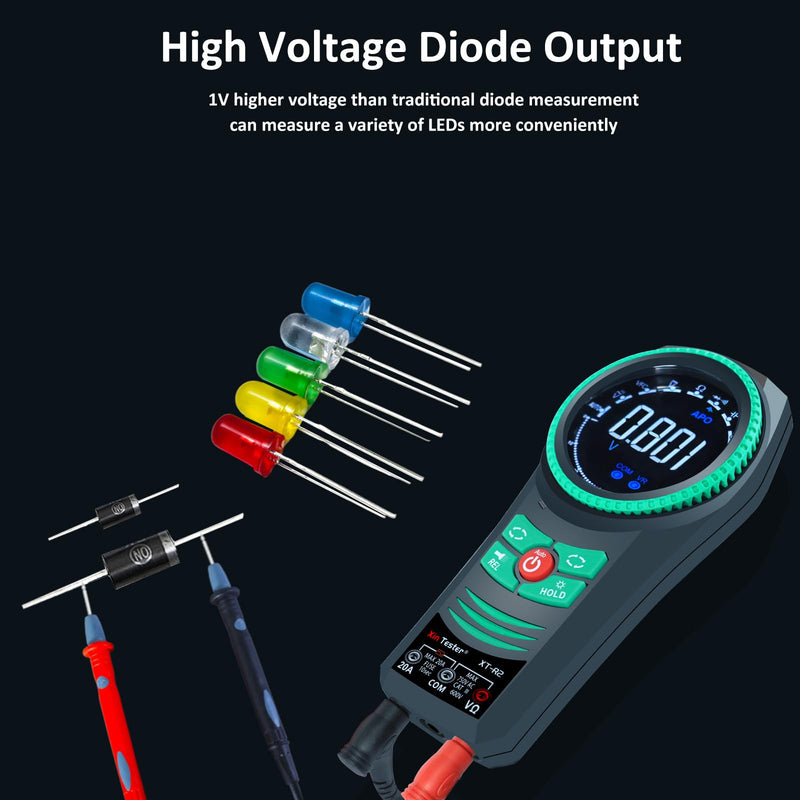 [Australia - AusPower] - Xin Tester Digital AC DC Professional Multimeter Tester, TRMS 6000 Counts Rotary Dial Electrical Automotive Autoranging DMM 1000V NCV Volt Ohm Amp Meter, Capacitance Temperature Diode XT-R2 