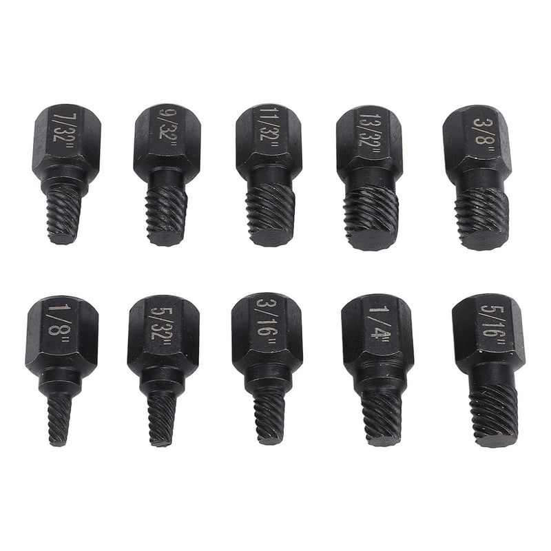 Aramox 10-Piece Screw Extractor Set, CR V Steel | Left extractor set for broken screws, made of chrome vanadium steel, incl. screwdriver