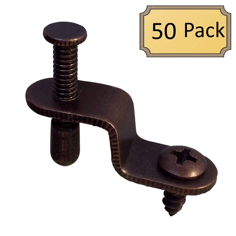 Panel Retainer Clip for Glass Cabinet Doors - Thumb Screw - Bronzed - 50 Pack