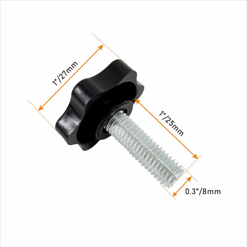 [Australia - AusPower] - Metric M8 Knurled Clamping Knobs, Star Hand Knob Tightening Screw Thread Quick Removal Replacement Parts for Patio Umbrella Base Replacement Knob （4 Pcs ） 