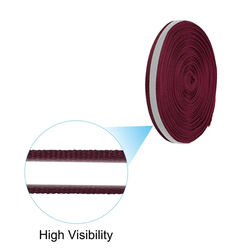 PATIKIL Reflective Tape Strip, 10mm x 22yards High Visibility Reflective Tape Sew-on DIY Warning Safety Fabric Webbing for Clothing Raincoats, Wine Red