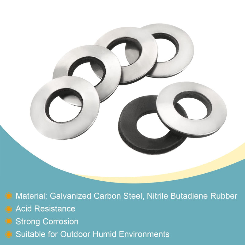 [Australia - AusPower] - MECCANIXITY Bonded Sealing Washers M12 25x12x3.6mm Carbon Steel Nitrile Rubber Gasket, Pack of 10 