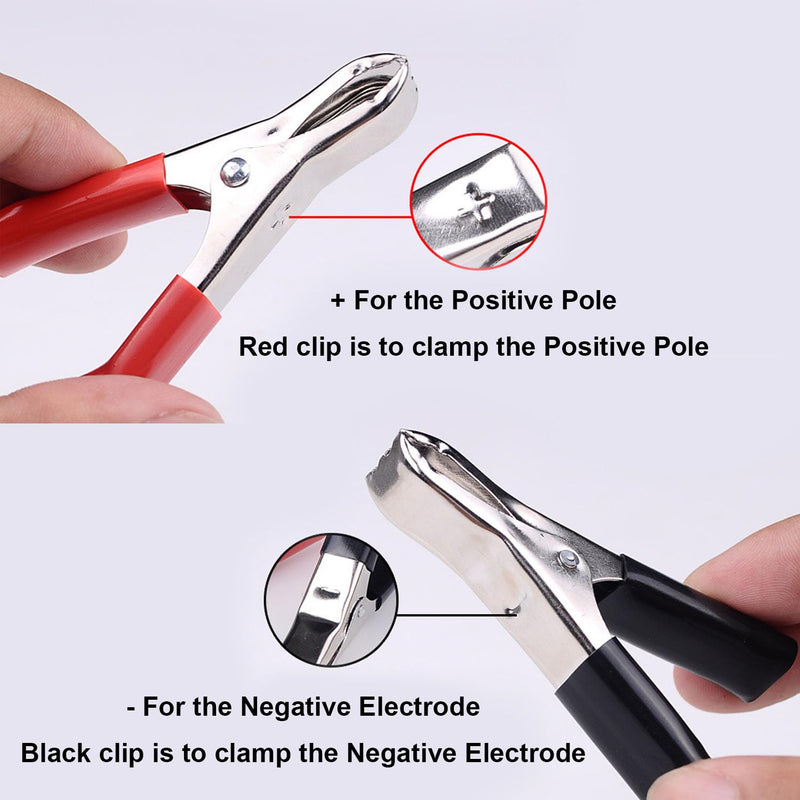 [Australia - AusPower] - Fielect 4Pcs 15A Heavy-Duty Insulated Alligator Clips,Battery Crocodile Electrical Test Clamps,Battery Charger Clamp for Car Auto Vehicle Boat Red and Black 2pcsred 2pcs Black 15a 18mm 