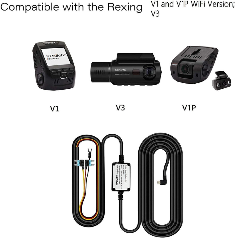 [Australia - AusPower] - Rexing Smart Hardwire Kit Mini-USB Port for All Supercapacitor Models - V1-4K, V1P, V3, V2 Pro, V5, S1 Series, V1P Pro Series, Max Series Dash cams,etc 