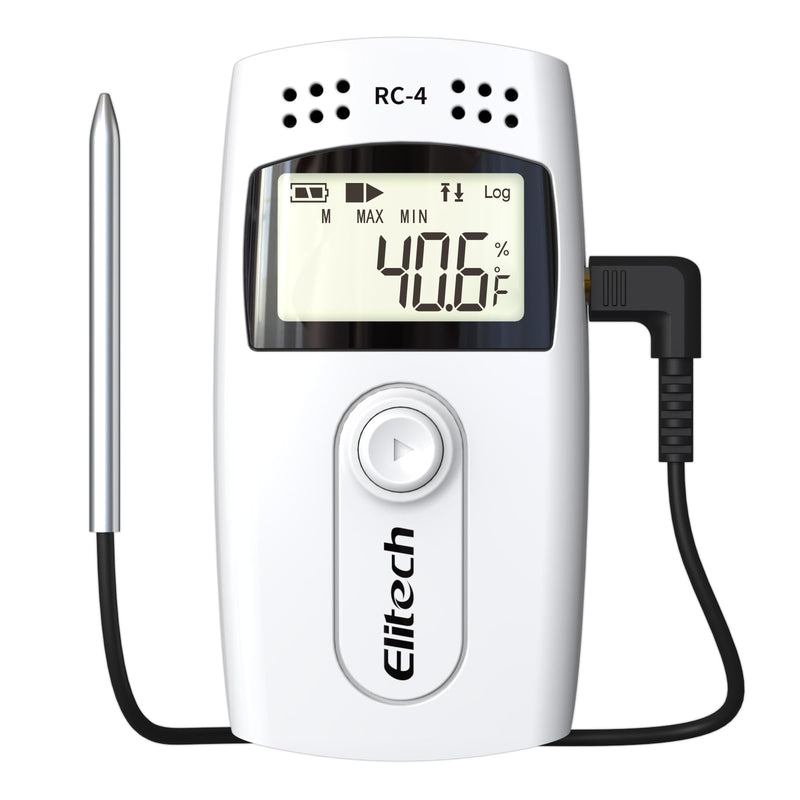 Elitech Digital Temperature Data Logger Medical Refrigerator Thermometer Vaccine Fridge Temperature Monitor, RC-4 RC-4 Temp Probe 1