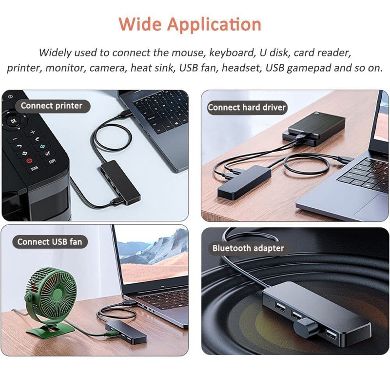 [Australia - AusPower] - USB 3.0 Hub, VIENON 4-Port USB Hub USB Splitter USB Expander for Laptop, Xbox, Flash Drive, HDD, Console, Printer, Camera,Keyborad, Mouse Expand 4 USB 