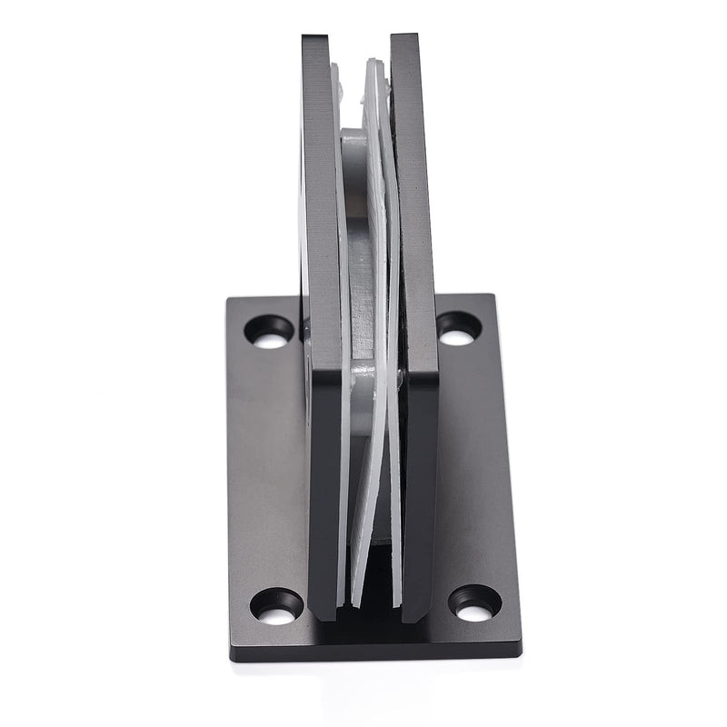 Ranbo 90 Degree Shower Glass Door Hinge, Matte Black, 1 Pack | solid 5mm-thick 304 stainless steel, wall to glass mount, for 5/16"-1/2" (8mm-12mm) thick frameless doors 90-degree glass-to-wall
