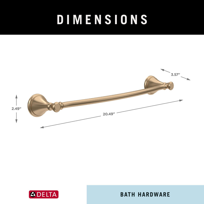 DELTA Cassidy 18 inch Towel Bar, Champagne Bronze, Bathroom Accessories, 79718-CZ