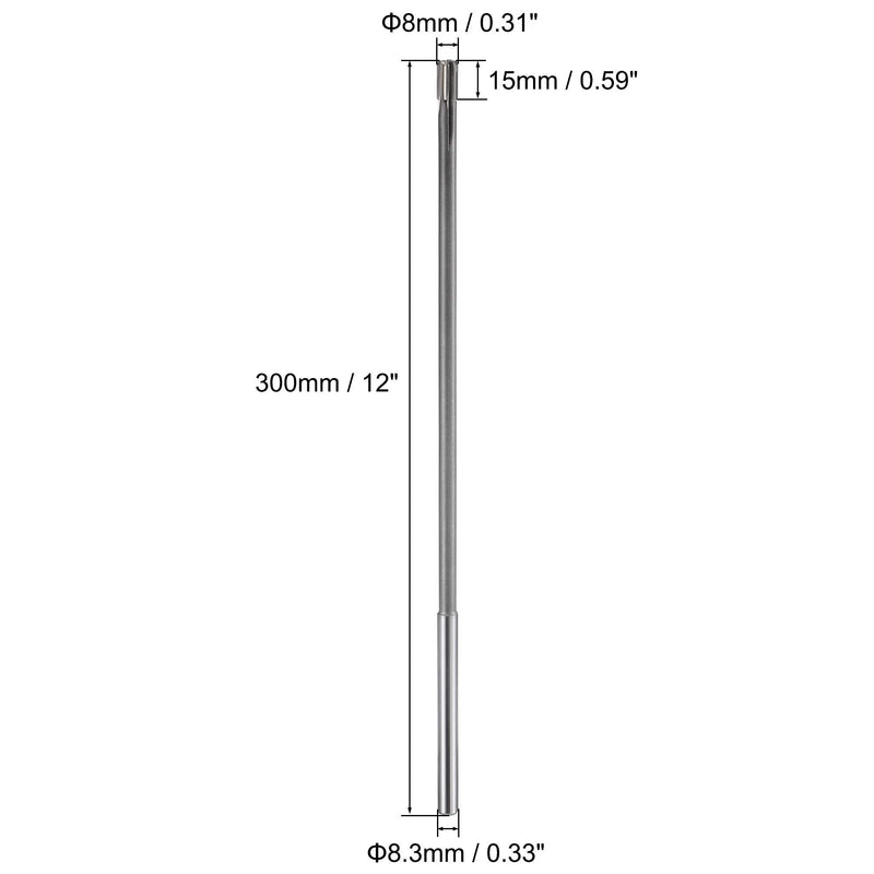 [Australia - AusPower] - uxcell 8mm Chucking Reamer High Speed Steel Carbide Tip H7, 12" (300mm) Length Lathe Machine Reamer Straight Flute, Milling Tool for Metal Copper 8mm x 300mm 