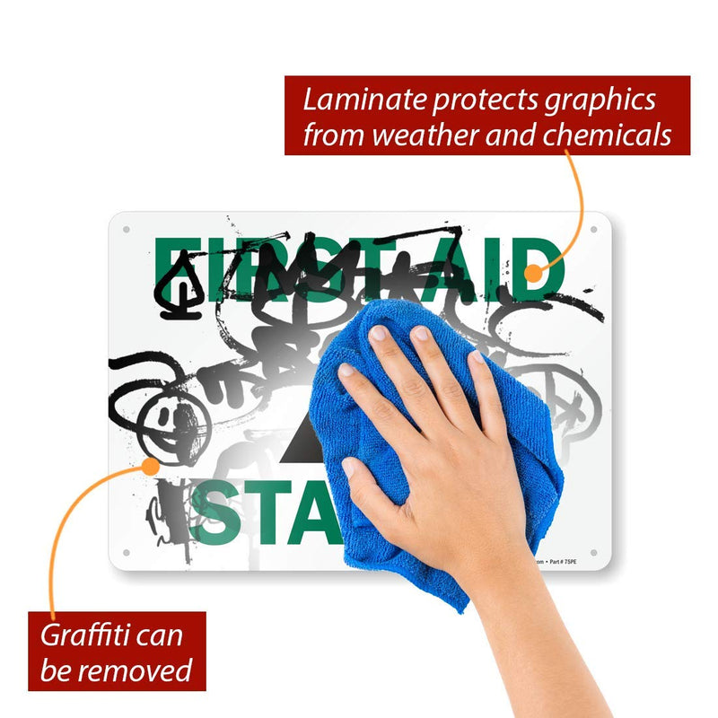 SmartSign "First Aid Station" Sign | 10" x 14" Aluminum 10" x 14"