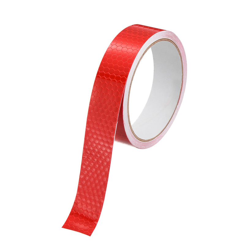 MECCANIXITY Reflective Tape, 1" x 16 Ft Night Safety Caution Warning Tapes Adhesive Tapes Waterproof PVC Marking Stickers for Trailers Motorcycle Steps Floor Boats Floor, Red 1 Inch x 16 Ft