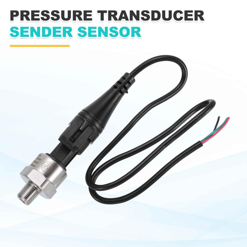 MECCANIXITY Pressure Transducer Sender Sensor with Connector, 1/8" NPT 5 PSI Stainless Steel Pressure Transmitter for Oil Fuel Water Air