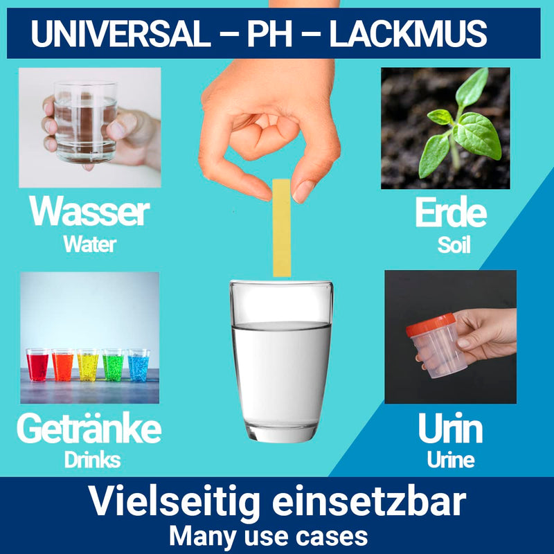 80x pH Value 1-14 Test Strips, Indicator, Test Paper, Litmus Paper for Water, Soil, Drinks and Other Substances (Universal) 80