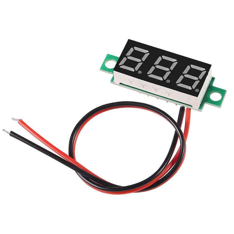 [Australia - AusPower] - 4PCS 0.28 Inch Two-Wire DC LED Digital Voltmeter 2.5V-30V Mini Digital Voltmeter Mix 4 Colors- Red/Green/ Blue/Yellow 