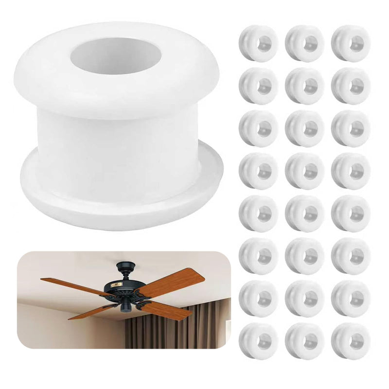 [Australia - AusPower] - 25 Pcs Antique/Vintage/Discontinued Rubber Grommets Fit for Hunter Ceiling Fans, Ceiling Fan Blade Replacement Rubber Grommets, Ceiling Fan Washers/Bushings fits Hunter Fan Blade Grommets Spare Kit 25 Pcs White 