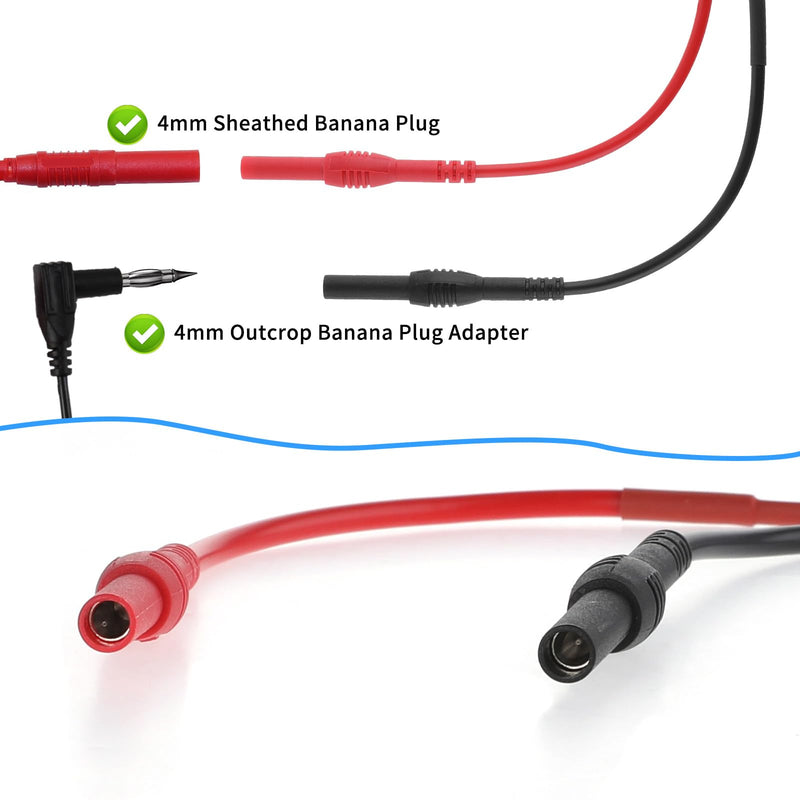 [Australia - AusPower] - 2 Pack Back Probe Kit, Flexible Spoon Back Probes Automotive Bendable Multimeter Test Pins Compatible with 4 mm Banana Plugs Accessories for Car Electrical Diagnostics, Multimeter Testing 