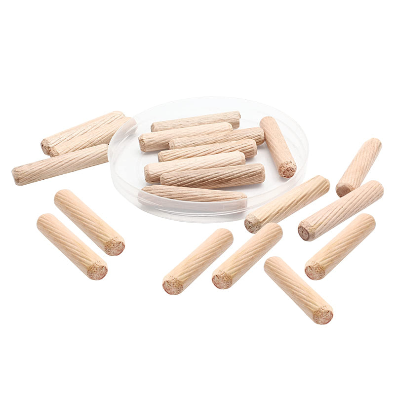 [Australia - AusPower] - 120pcs Hardwood Wood Dowel Pins, 3/8" x 2" Fluted Wood Dowels Rods Crafts Dowel Pegs for Woodworking Furniture Door Arts and Crafts DIY Projects, Straight Grooved 3/8" x 2" 