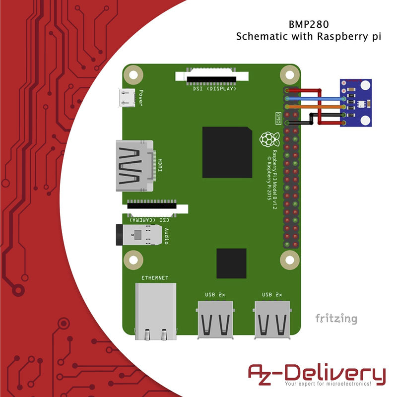 [Australia - AusPower] - AZDelivery 3 x GY-BMP280 Barometric Sensor for Barometric Pressure Measurement Compatible with Arduino and Raspberry Pi with E-Book! 