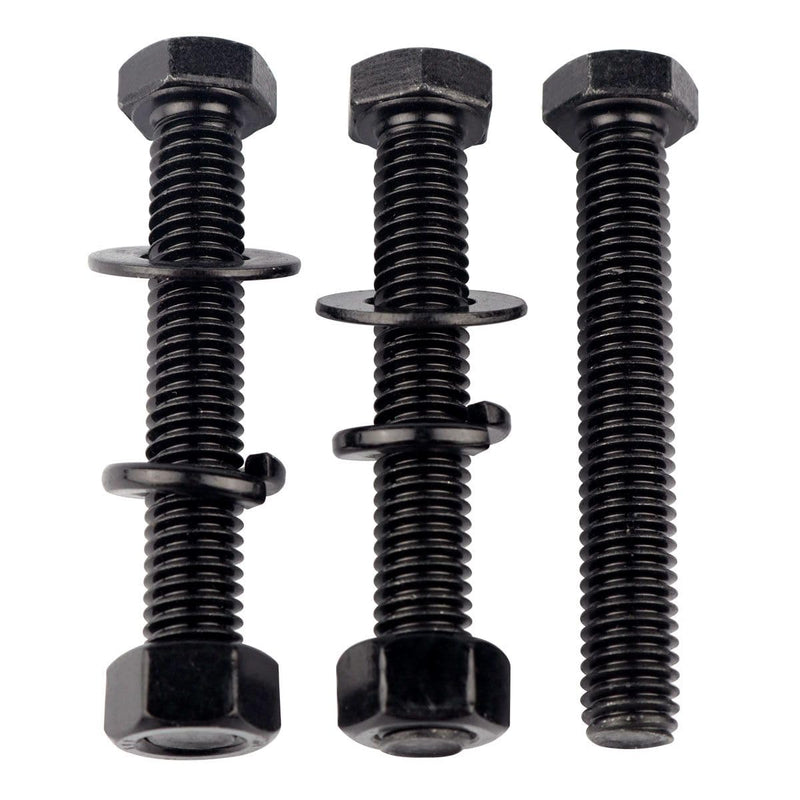 [Australia - AusPower] - 8 Sets 1/4-20 x 2 Stainless Steel Hex Head Screws Bolts with Nuts Flat Washers Lock Washers 304 SS 18-8, Fully Threaded Black 1/4-20 x 2" (8 Sets) 