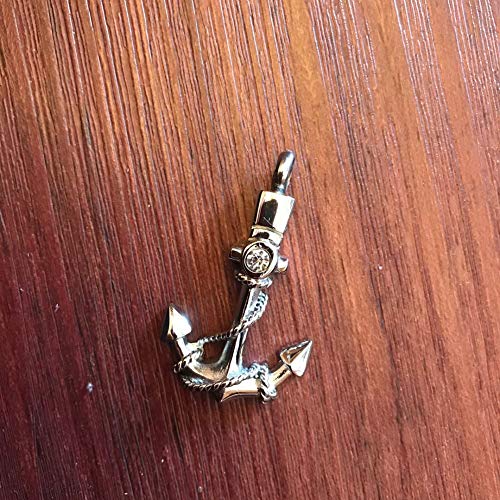 JMQJewelry Urn Necklace for Ashes Heart Anchor Keepsake Pendant Anchor white