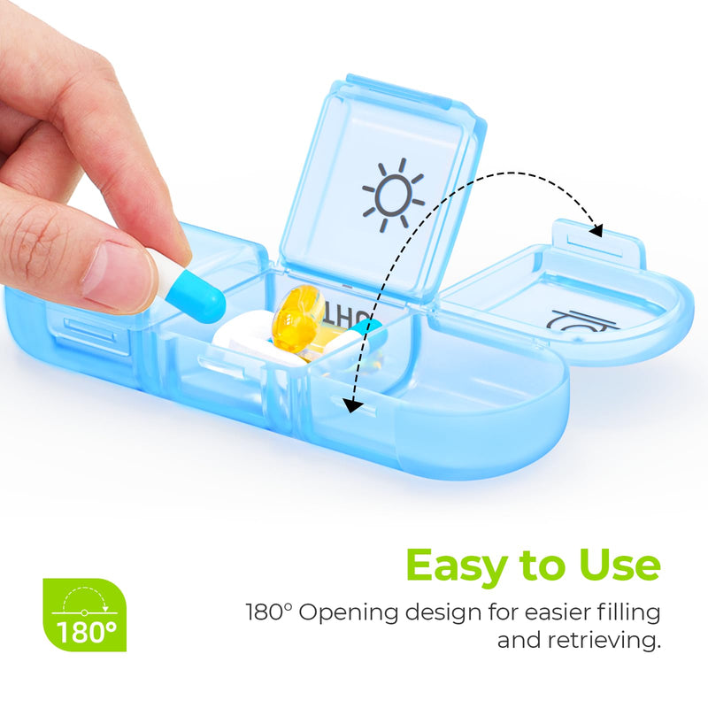 [Australia - AusPower] - AUVON Weekly Pill Organizer 3 Times a Day, Large 7 Day Pill Box 3 Times a Day with Separate Container, Portable Pill Case for Medication, Vitamins, Fish Oil and Supplements Clear 