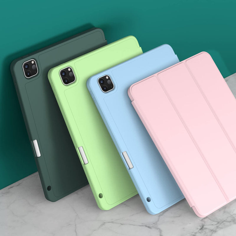 [Australia - AusPower] - ZryXal New iPad Pro 11 Inch Case 2022(4th Gen)/2021(3rd Gen)/2020(2nd Gen) with Pencil Holder, Smart iPad Case [Support Touch ID and Auto Wake/Sleep] with Auto 2nd Gen Pencil Charging (Midnight Green) Midnight Green 