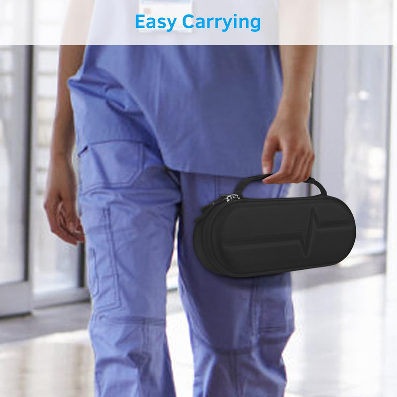 [Australia - AusPower] - Stethoscope Case for 3M Littmann Classic III, Lightweight II S.E, Cardiology IV Diagnostic, MDF Acoustica Stethoscopes - Travel Hard Carrying Bag for Doctor & Nurse Accessories (Black) Black 