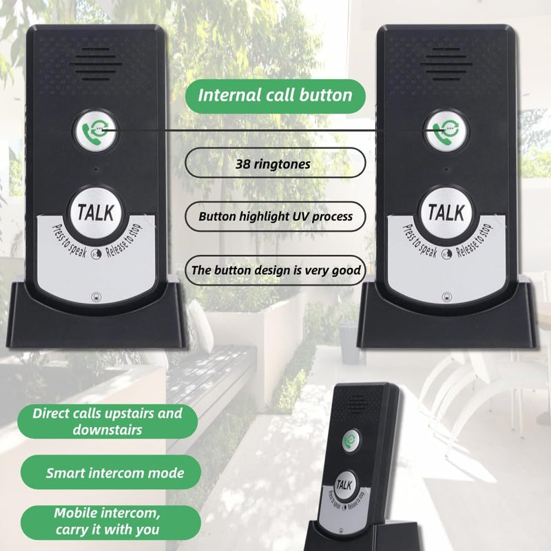 [Australia - AusPower] - Intercom System for Home, 2 Way Voice Intercom Wireless, Home Intercom System Super Long Range Intercomunicador Intercom Doorbell System Unit for Home Hospital Office 