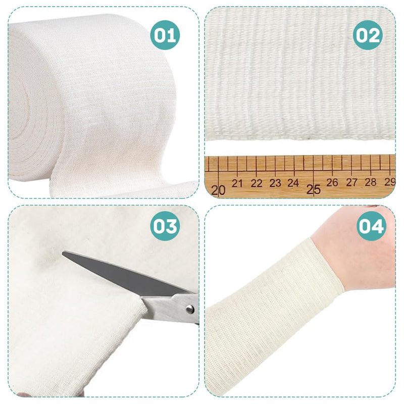 [Australia - AusPower] - Tubular Bandages Elastic Support Bandage 5.9” x 5.46 Yards Tubular Compression Bandage Cast Sleeve Roll Stockinette Tubing for Large Arm Knees Legs 