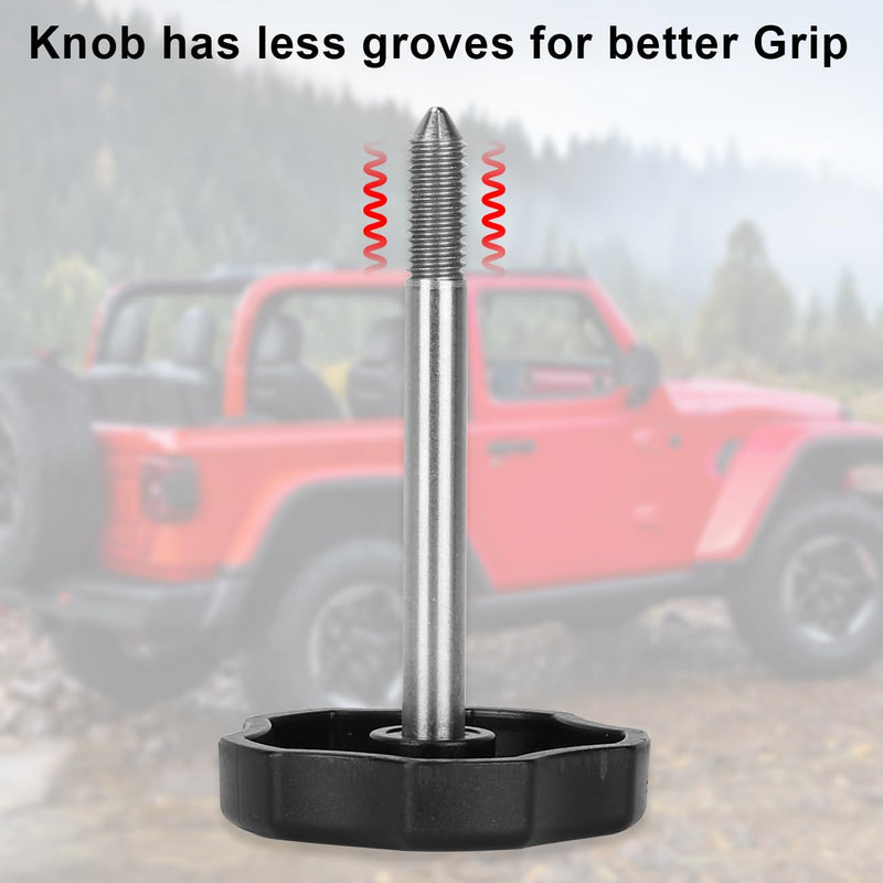 MFC 4 PCS Soft Top Door Surround Knobs Kits Window Frame Knobs Screws with Pin Compatible with for 1997-2018 Jeep Wrangler TJ/JK 4 Long