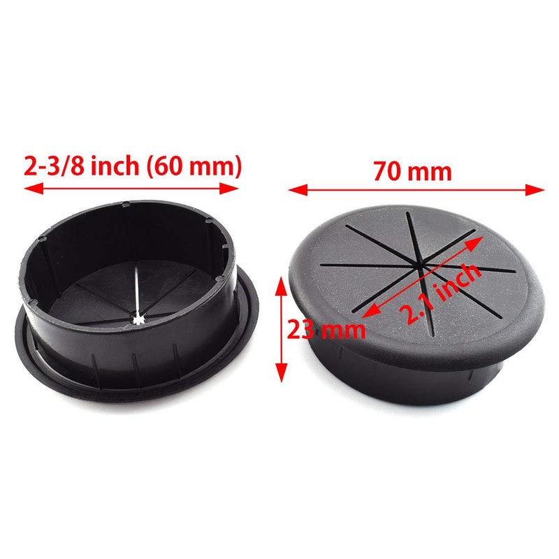 2-3/8 Inch Desk Grommet and Hole Saw Kit, OZXNO 5-Pack 60mm Flexible Desk Wire Cord Hole Cover with Matching Holesaw Drill Bits for Cable Organizer Wiring Management and Protection 2-3/8 inch (60mm)