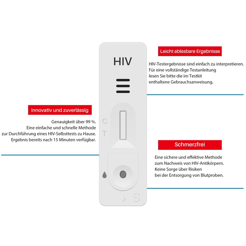 2 x HIV Urine Self Test for Home - Discreet & Simple - No Blood | 2 full test kits with urine sample, results in 15 minutes, includes instructions for easy use at home. yellow