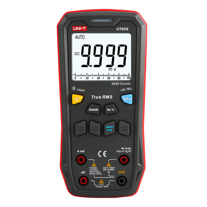 [Australia - AusPower] - UNI-T Digital Multimeter Smart,UT60S True RMS,9999 Counts 1000V AC DC Voltmeter Ammeter Capacitor Temperature,Fully Automatic Anti-Burn Intelligent Multimeter Tester UT60S 