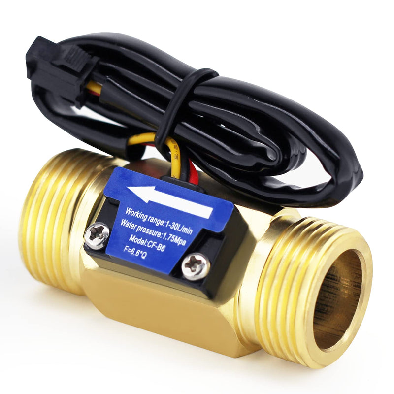 [Australia - AusPower] - Digiten G3/4"Male Thread Water Flow Hall Sensor Switch Flowmeter Counter 1-30L/min 