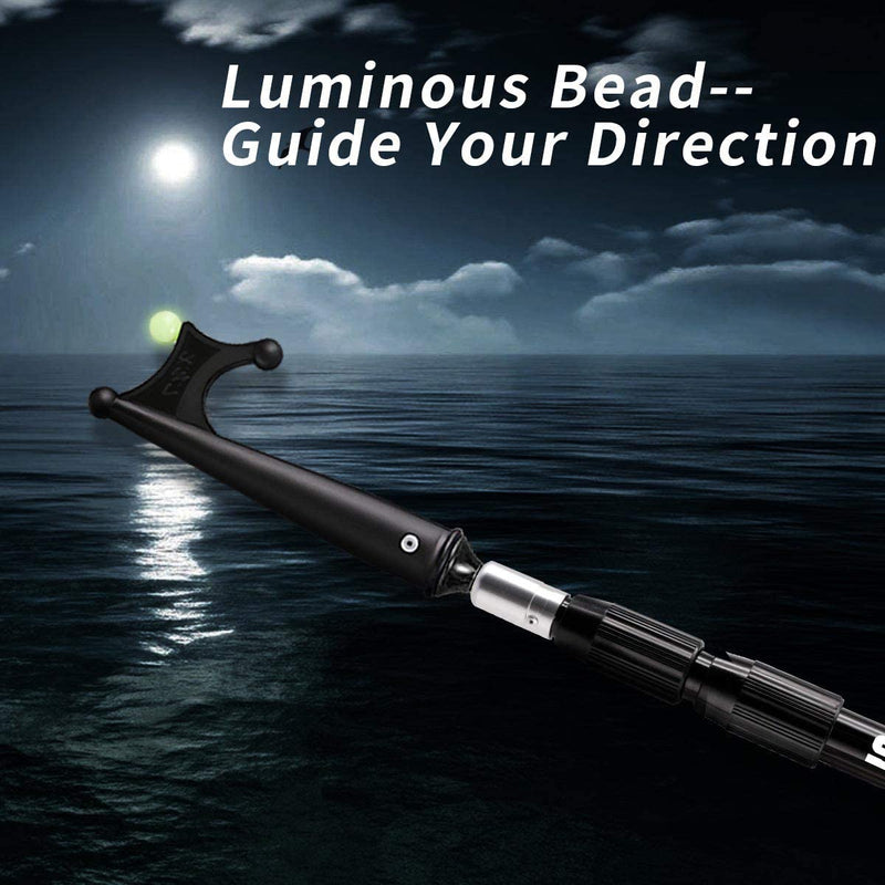 SANLIKE Telescoping Boat Hook for Docking, Floating Fiberglass Dock Hook with Luminous Bead, Twist-Lock Extension Pole, Non-Slip Handle, Rustproof Marine Tool for Yacht Pontoon Mooring 3.9FT