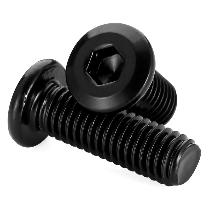 [Australia - AusPower] - M5 x 10mm Socket Cap Allen Bolts, Flat Round Head Socket Cap Screws, Furniture Screws, Carbon Steel, Full Thread, Black Oxide Finish, 30 PCS M5 x 10mm 