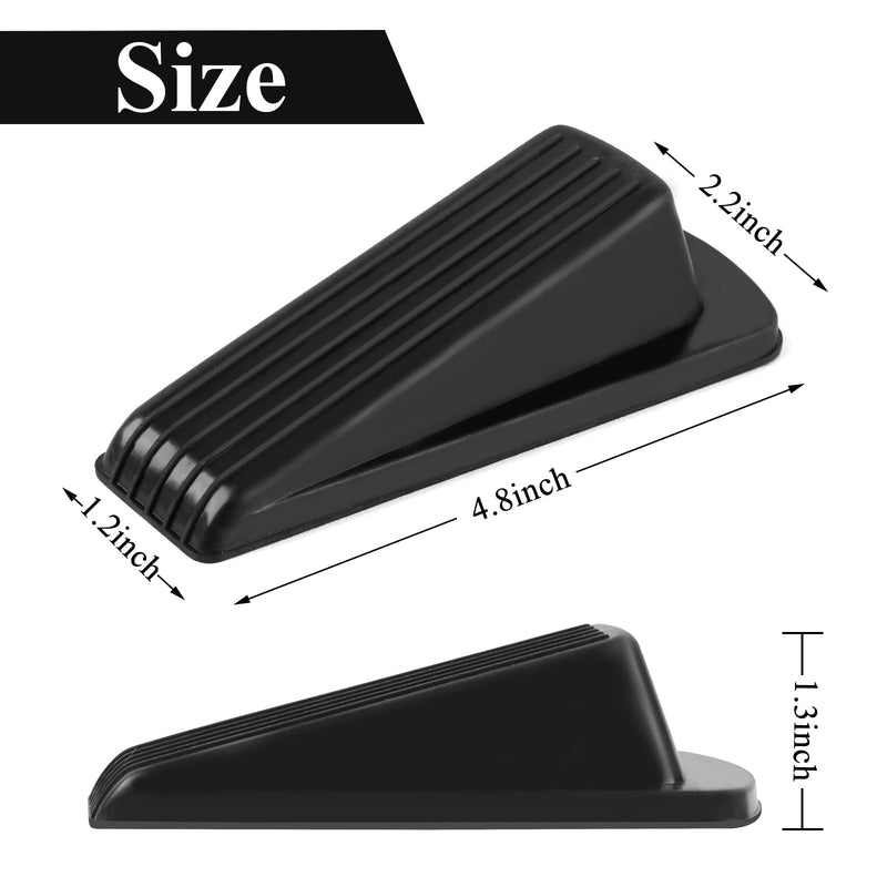 [Australia - AusPower] - 4 Pack Door Stoppers for Bottom of Door, Door Stops, Rubber Door Stopper Wedge, Sturdy Stackable Door Stops for Floor Black 4Pack 
