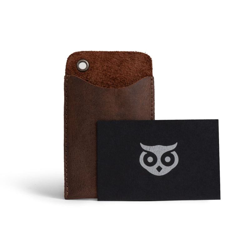 Hide & Drink, EDC Pocket Slip, Multitool Sleeve & Pen Holder for Everyday Use, Camping Accessories, Small Tool Organizer, Full Grain Leather, Handmade Bourbon Brown