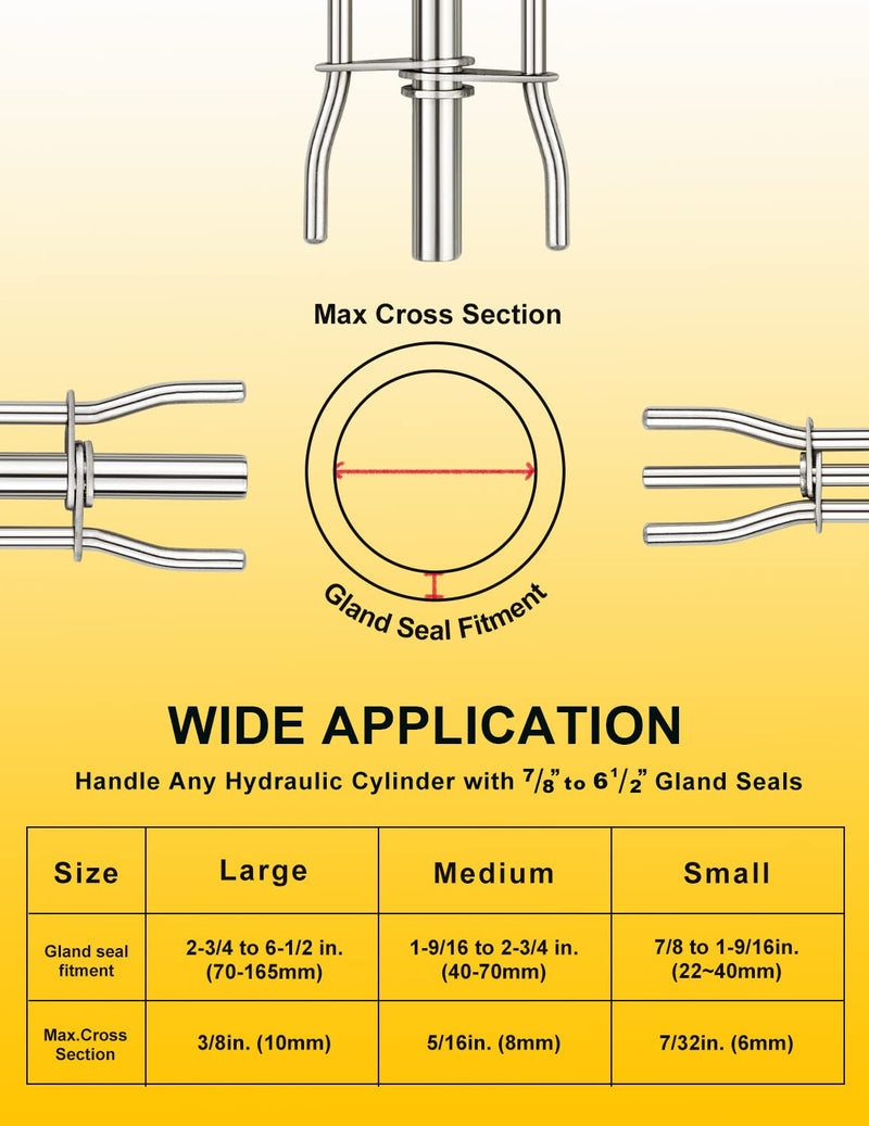 [Australia - AusPower] - Hydraulic Seal Installation Tools, Hydraulic Cylinder Piston Repair Seal Kit, U-Cup Rod Seal Installation Tool Kits Upgraded Seal Twistor Install Tool Set (3 PCS) 3 PCS 