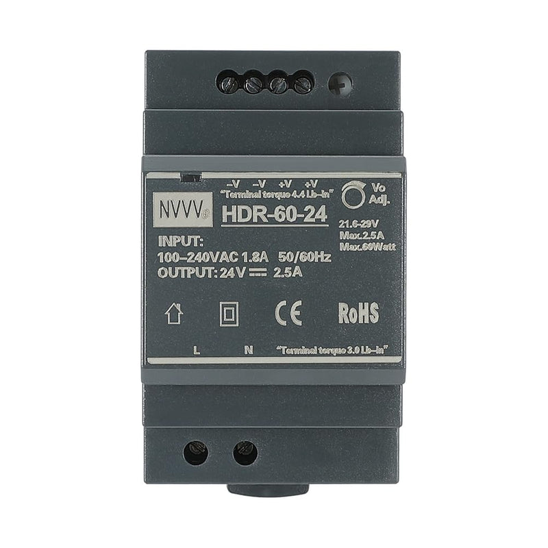 HDR-60-24 DIN Rail Power Supply 60W 24V 2.5A DIN Rail Power Supply Transformer DIN-Rail HDR-60-24 60W 24V 2.5A