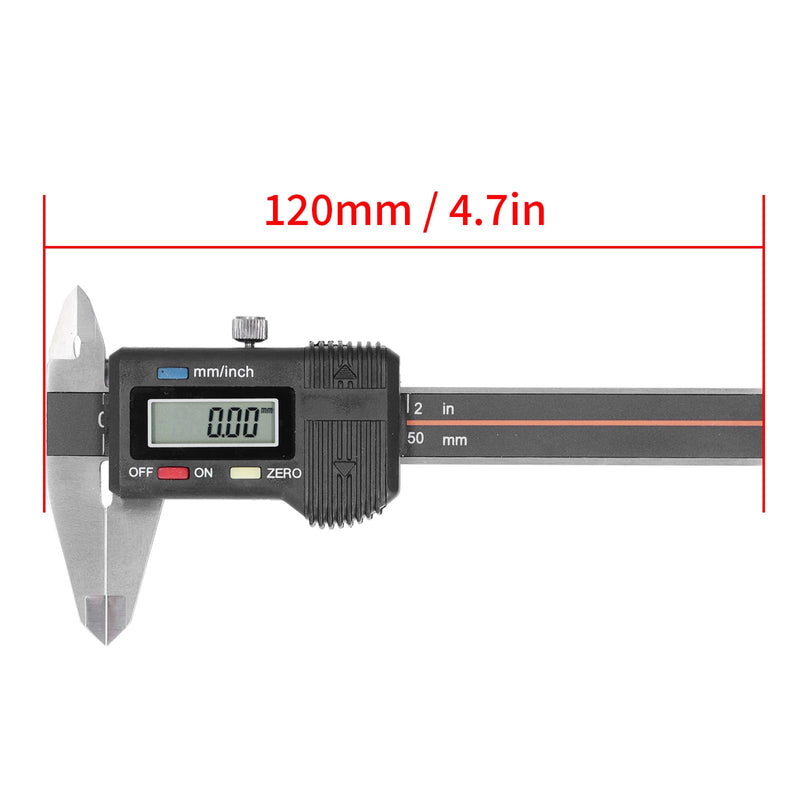 [Australia - AusPower] - Electronic Digital Vernier Caliper, 50mm / 2in High Precision Portable Caliper Measuring Tool (Delivered Without Battery) 