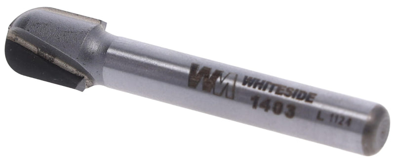 Whiteside Router Bits 1403 Round Nose Bit with 3/16-Inch Radius 3/8-Inch Cutting Diameter and 1/2-Inch Cutting Length