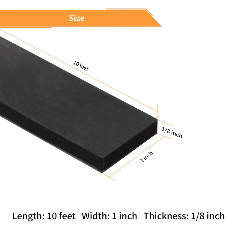 DOBTIM Solid Neoprene Rubber Strips with Adhesive Backing 1/8 (.125)" Thick x 1" Wide x 10' Long, Self Adhesive Rubber Sheets, Rolls & Strips for DIY Gaskets Crafts Pads Seals Warehouse Flooring 1" X 10' .125" thick (Adhesive）