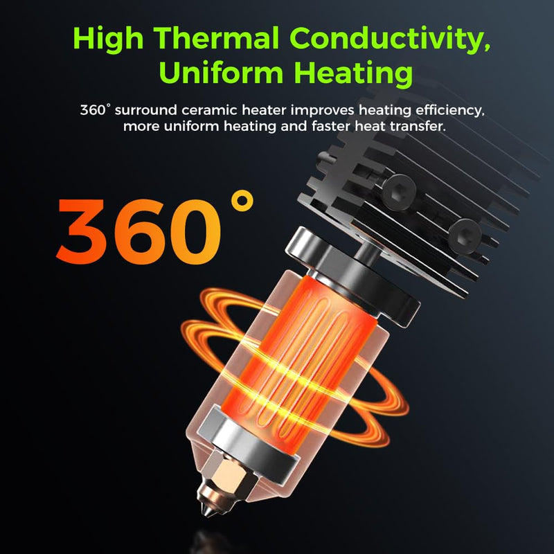 Creality K2/K2 Pro Ceramic Heating Block Hotend Kit, Unicorn Quick Swap Nozzle Kit, 300°C High Temperature Resistant, All-Metal Integrated Design Kit for Creality K2/K2 Pro 3D Printers For K2/K2 Pro