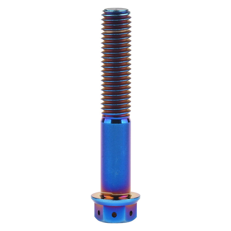 Titanium Flange Hex Head Bolt M10 20 25 30 35 40 45 50 55 60 65 70 75 80 85 90mm Screws Pack of 4 (M10x60mm Pitch 1.25mm, Burnt Blue) M10x60mm Pitch 1.25mm