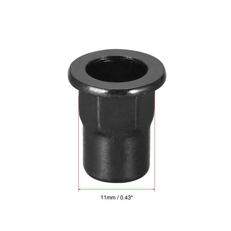 [Australia - AusPower] - uxcell M8 Rivet Nuts, Thread Half Hexagonal Carbon Steel Zinc-Plated Flat Head Threaded Insert Nut Black 20Pcs 